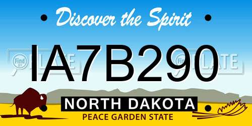 IA7B290 North Dakota License Plate