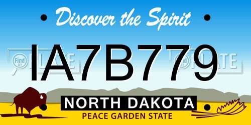IA7B779 North Dakota License Plate