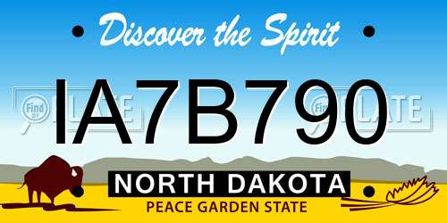 IA7B790 North Dakota License Plate