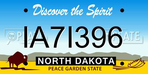 IA7I396 North Dakota License Plate