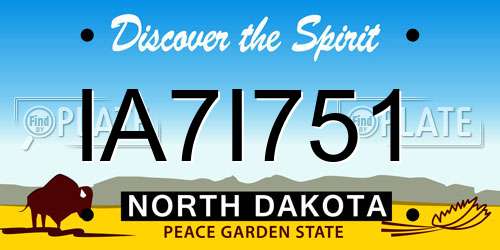 IA7I751 North Dakota License Plate