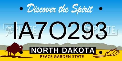 IA7O293 North Dakota License Plate