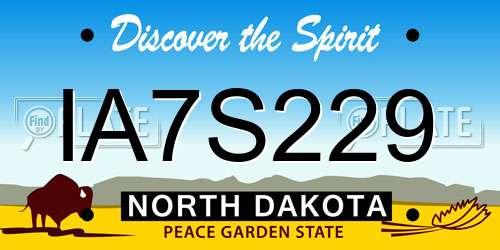 IA7S229 North Dakota License Plate