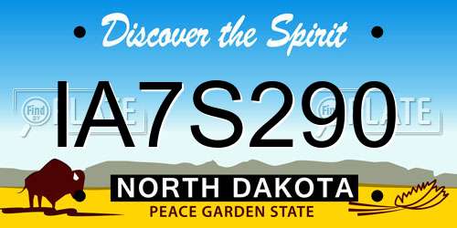 IA7S290 North Dakota License Plate