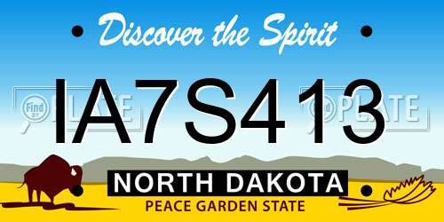 IA7S413 North Dakota License Plate