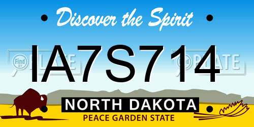 IA7S714 North Dakota License Plate