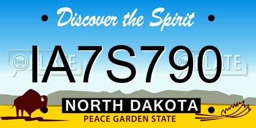 IA7S790 North Dakota License Plate