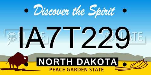 IA7T229 North Dakota License Plate