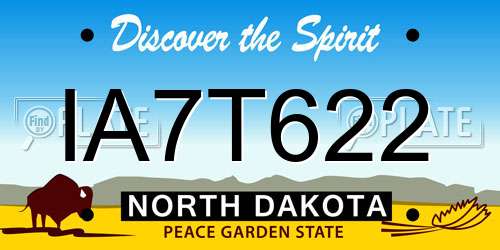 IA7T622 North Dakota License Plate