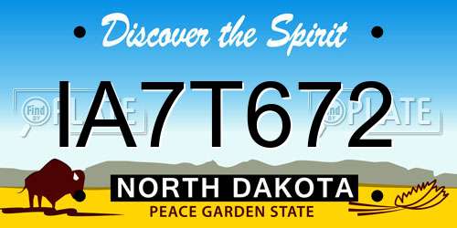 IA7T672 North Dakota License Plate