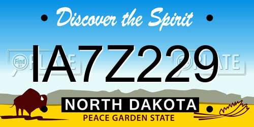 IA7Z229 North Dakota License Plate
