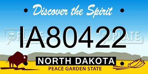 IA80422 North Dakota License Plate