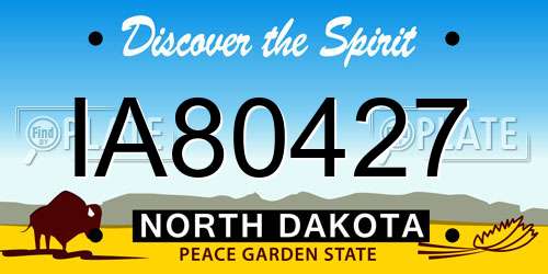 IA80427 North Dakota License Plate