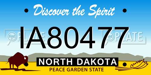 IA80477 North Dakota License Plate