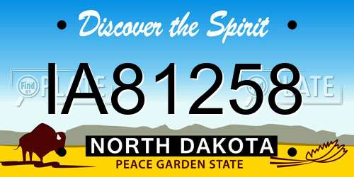 IA81258 North Dakota License Plate