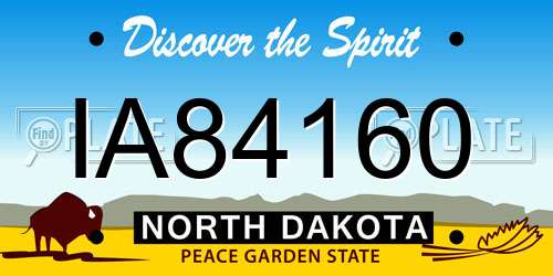 IA84160 North Dakota License Plate