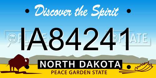 IA84241 North Dakota License Plate