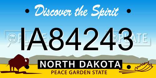 IA84243 North Dakota License Plate