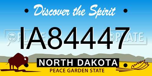 IA84447 North Dakota License Plate