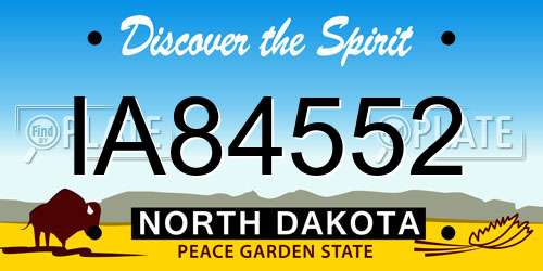 IA84552 North Dakota License Plate
