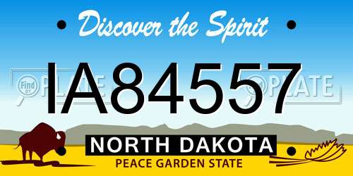 IA84557 North Dakota License Plate