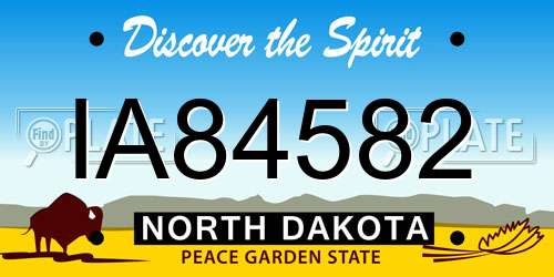 IA84582 North Dakota License Plate