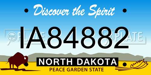IA84882 North Dakota License Plate