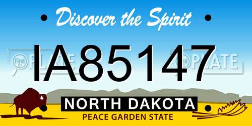 IA85147 North Dakota License Plate