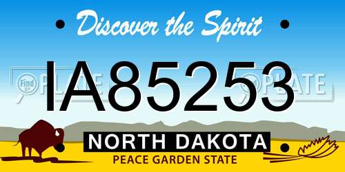IA85253 North Dakota License Plate