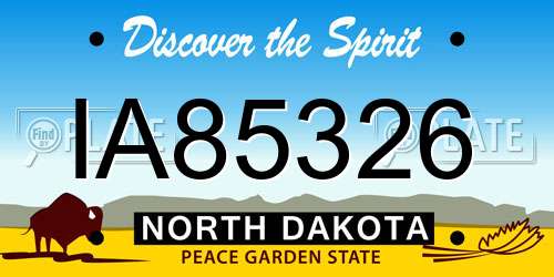 IA85326 North Dakota License Plate