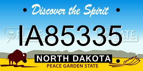 IA85335 North Dakota License Plate
