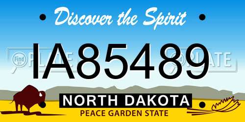 IA85489 North Dakota License Plate