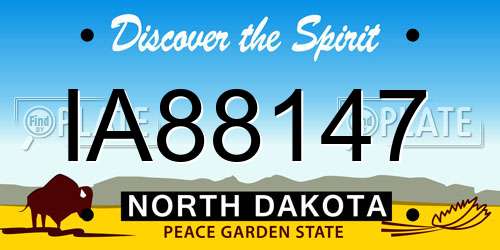IA88147 North Dakota License Plate