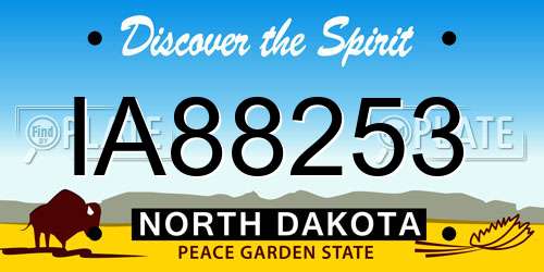 IA88253 North Dakota License Plate