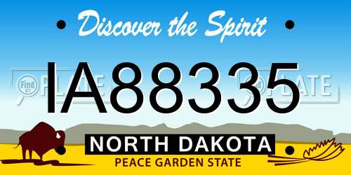 IA88335 North Dakota License Plate