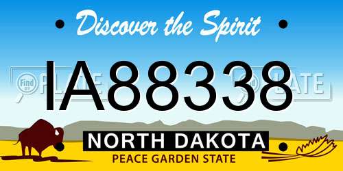 IA88338 North Dakota License Plate