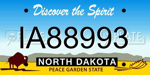 IA88993 North Dakota License Plate