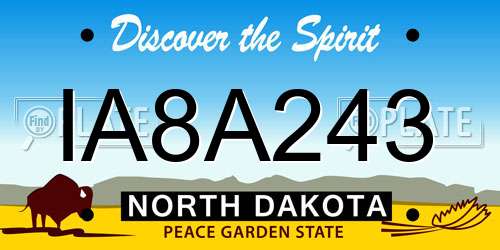 IA8A243 North Dakota License Plate