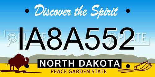 IA8A552 North Dakota License Plate