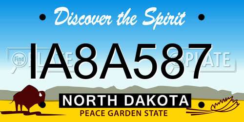 IA8A587 North Dakota License Plate
