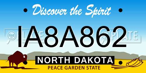 IA8A862 North Dakota License Plate