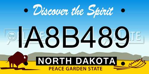 IA8B489 North Dakota License Plate