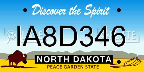 IA8D346 North Dakota License Plate