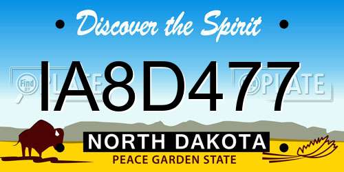 IA8D477 North Dakota License Plate