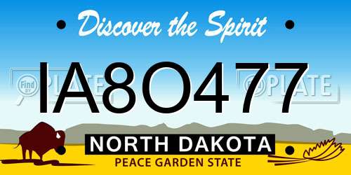 IA8O477 North Dakota License Plate