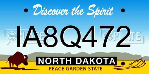 IA8Q472 North Dakota License Plate