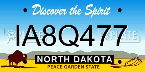 IA8Q477 North Dakota License Plate