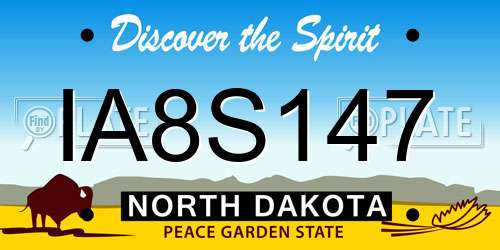 IA8S147 North Dakota License Plate