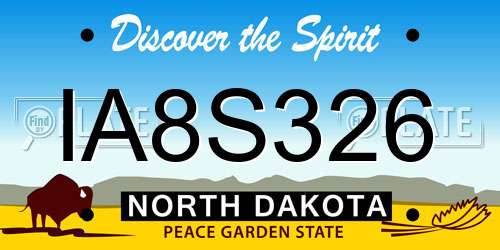 IA8S326 North Dakota License Plate