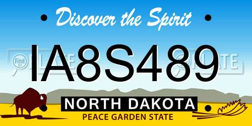 IA8S489 North Dakota License Plate